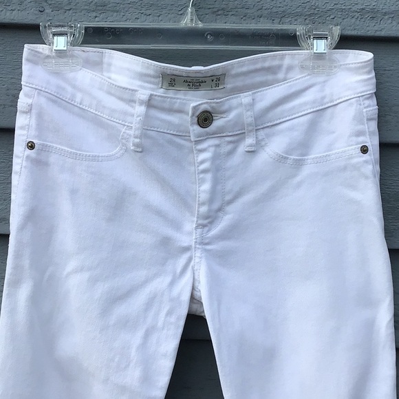 Abercrombie & Fitch White Denim Skinny Jeans Size 2/26 - Picture 3 of 9